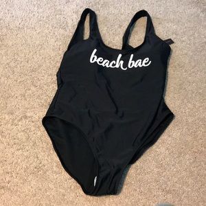 Beach Bae Black Bathing Suit